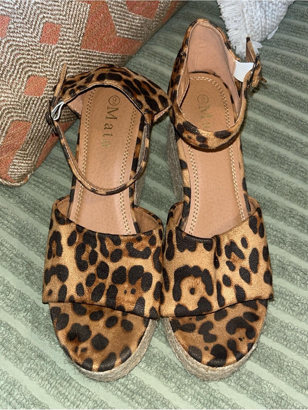 Mata Leopard Print Espadrille Wedge Sandals - Leopard/Tan - Picture 3 of 5